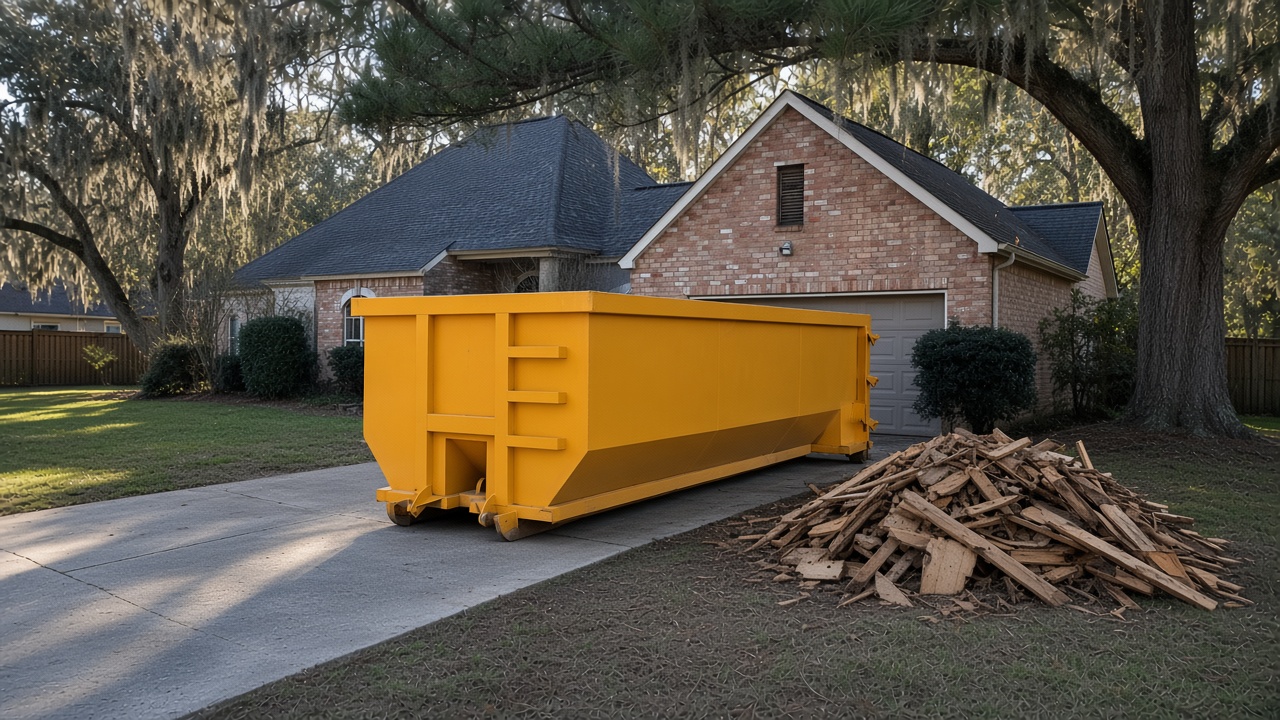 30 yard yellow roll-off dumpster rental in Madisonville LA